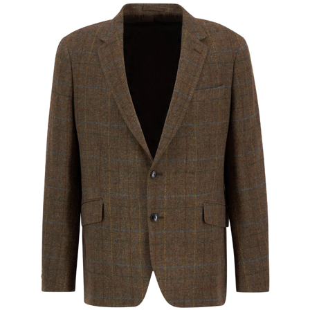 Barbour M's Sullivan Moons Check Blazer Brown