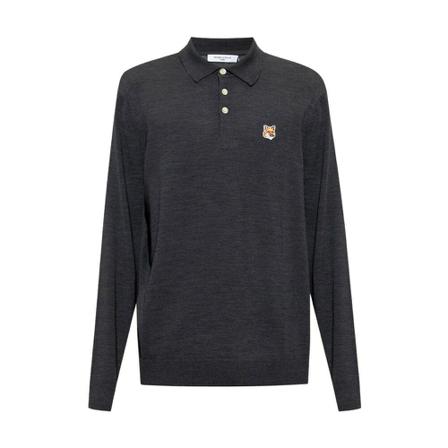 Maison Kitsuné Polo shirt with long sleeves Grå, Herre