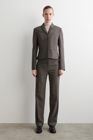 COS Slim Waisted Wool Blazer in Grey - Women
