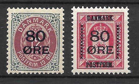 Danmark 1915 - AFA 82 - 83 - Postfrisk