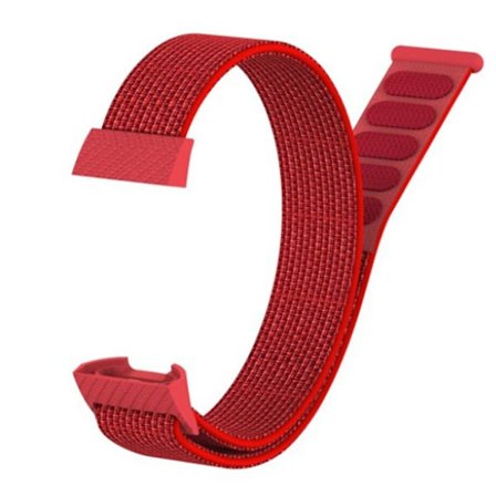 Fitbit Charge 3 tarrakiinnitteinen nylonkellonauha - Punainen