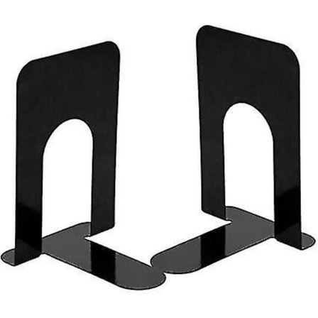 2 Par Bokstøtter, Heavy Duty Metall, Kontor/Hjem, Svart