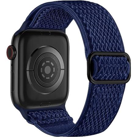 Elastiske remme kompatible med Apple Watch-remme, strækbar solo-løkke blød nylonrem udskiftningsrem til kvinder mænd/midnatsblå/størrelse: 38/40/41mm
