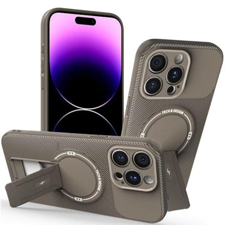 iPhone 14 Pro Max Case Kickstand - Brown