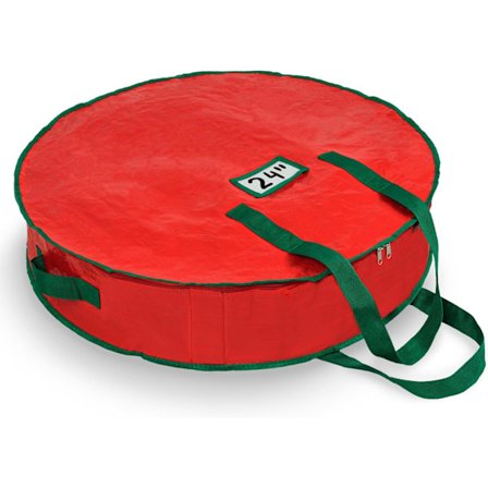 Opbevaringspose til Julekrans - Holdbar, Tarp-materiale, Lynlås, Robuste Bærehåndtag, Skadedyrsbeskyttelse - Ideel til Hjemmet,