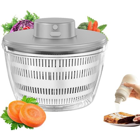 Elektrisk Salatslynge, 4000 ml Trådløs USB Genopladelig Salatspinner Dehydrator