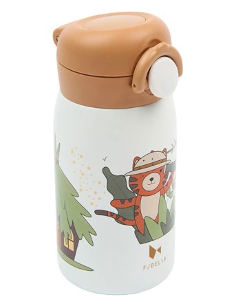 Fabelab Water Bottle - Small - Tiger - White - 320 ML