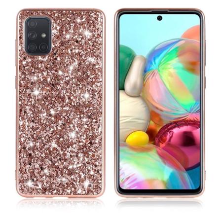 Glitter Samsung Galaxy S10 Lite Etui - Rødguld Pink