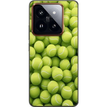Kompatibel Mobilcover til Xiaomi Xiaomi 14 Pro Mønster af grønne tennisbolde i høj detalje, sporty motiv med gentagende tekstur og stærke farver f
