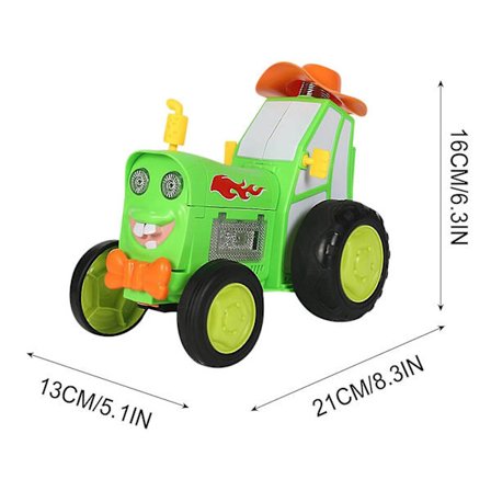 Hullu temppuauto, ainutlaatuinen tanssiva temppuauto langaton kauko-ohjattava auto valo musiikki pyörivä sähkölelujuna lapsille (FMY) vihreä