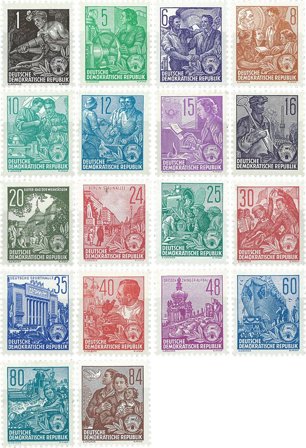 DDR 1953 - MICHEL 405-422 / AFA 217-234 - Postfrisk