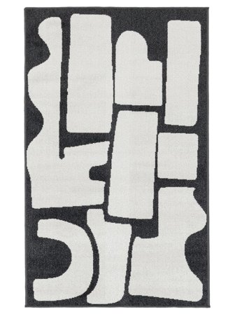 Waschbar Contour Naturweiß/Schwarz Oeko-Tex Teppich