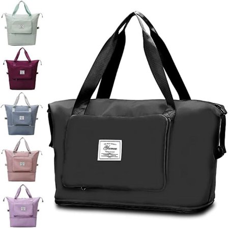 Stor sammenleggbar reiseveske, lett og vanntett duffelbag med fast stropp, tørr og våt separasjon sammenleggbar reiseveske [ZHE]