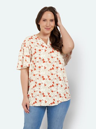 CISO - Bluse - Beige/Rød