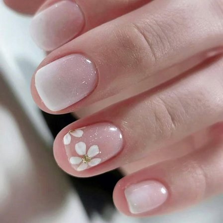 Fyrkantiga Press On-Naglar Blomma Falska Naglar Limmas På Nagel Konstgjorda Akrylnaglar