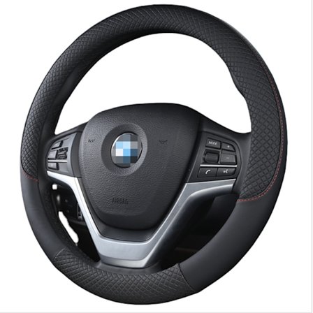 Liukastumaton PU-nahkainen ohjauspyörän suojus Black