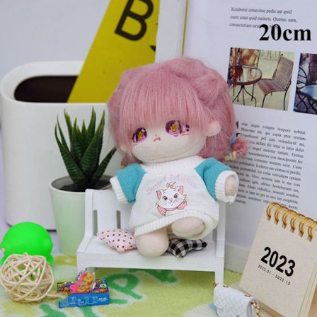 Dukke Hættetrøjer Sweatshirt Sæt LYSEBLÅ 20CM