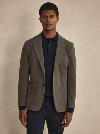 John Henric Men's Grüner Einreihiger Casual Blazer Size XL