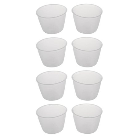 4X Plastik 120ml Riskoge-Målebæger 2stk Transparent Hvid