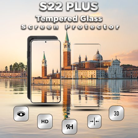 1-Pack Samsung S22 Plus Skärmskydd - 9H Härdat Glass - 3D Super Kvalitet
