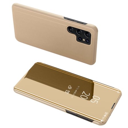 SKALO Samsung S24 Ultra Clear View Flip Cover - Guld