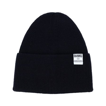 Djinns - Noir cuff Bonnet - Basic Beanie Wooly Knit Black Cuff @ Hatstore