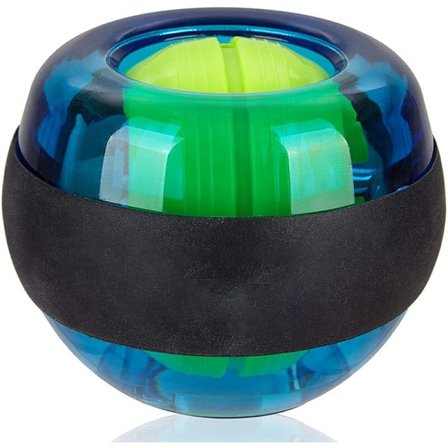 Håndledsstyrkende gyrobold med metal håndledsstøtte med LED-lys, blå