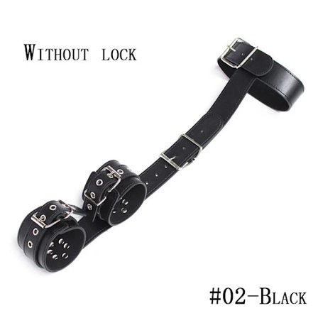 Kvinner Lær Rygg Håndjern Belter BDSM Bondage Restriksjon Sex Slave Disiplin Belte Voksen Sexleketøy for Par Erotisk Tilbehør