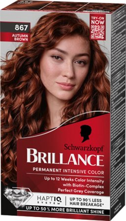 Schwarzkopf Brillance 867 Autumn Brown (W) 867 Autumn Brown, Hår, Hårfarve, Permanent Hårfarve