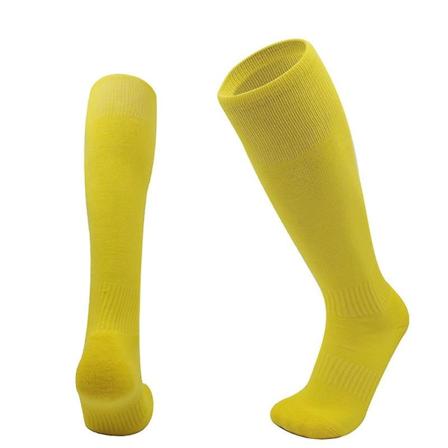 1 par barnesokker for fotball, pustende sportsutstyr, én størrelse Yellow