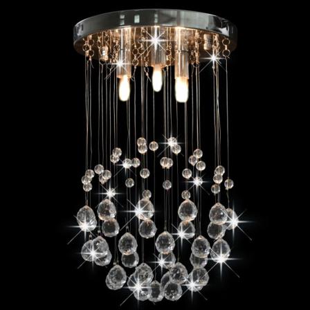 Vidaxl Taklampa Med Kristallpärlor Silver Sfär 3 X G9-lampor Silver