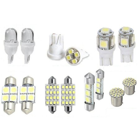 14-pack LED-paket för interiörbelysning för T10 36mm kart-, kupol- och registreringsskyltslampor, vit