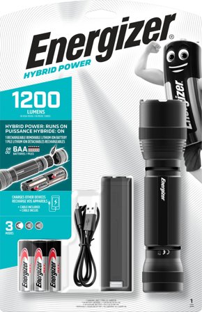 Energizer Hybrid Power Ficklampa 1200 lm, Belysning