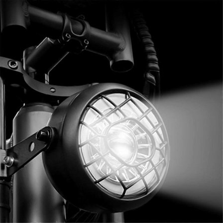 48V 36V Framljus Elcykel Lampa Bakljus Reservdelar Retro Svart LED Strålkastare för Fat Ebike