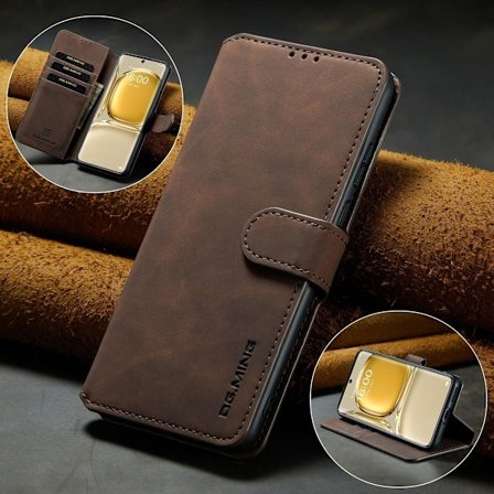 (For Huawei P20) DG.MING Vintage Lær Telefonveske - Kortlomme