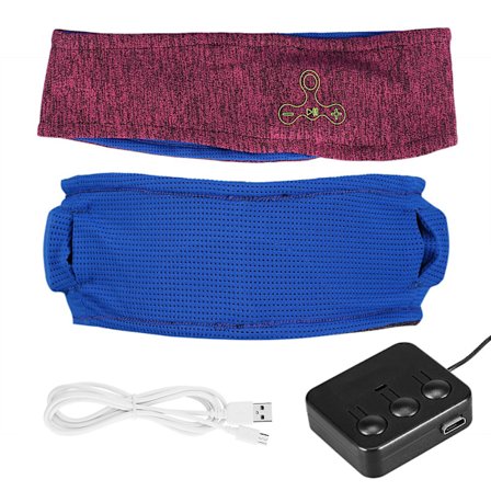 Trådlösa musik Bluetooth pannband hörlurar elastiskt svettband med mikrofon för sport löpning yoga röd