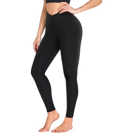 Svarta Leggings för Kvinnor, Mjuka Leggings med Hög Midja och Magekontroll, Leggings för Sport, Träning, Gym, Löpning, Yogabyxor