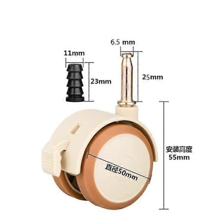 4 kpl Kääntyvät pinnasängyn pyörät Hiljaiset huonekalupyörät Vauvan sängyn pyörätarvikkeet Tuolin kumipyörä kaappiin Kirjahyllyyn Tietokonepöytään