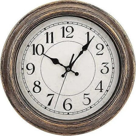 RY-12 tums retro väggklocka, vintage rund dekorativ väggklocka, tyst