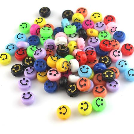 200 stk. Smiley-ansigtsperler til armbåndsfremstilling, kunst og håndværk, armbåndssæt C
