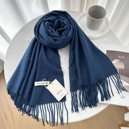 Enfärgad cashmere scarf sjal dam vinter exklusiv mångsidig 250g höst och vinter ny varm scarf