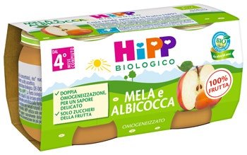 Hipp Omogeneizzato Albicocca/Mela 4M+ 2x80g