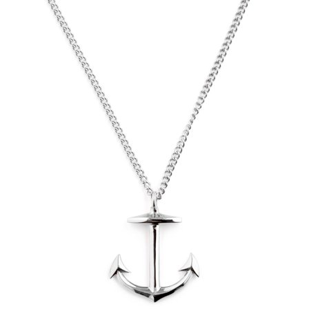 Collier en acier à pendentif ancre marine pour hommes - Chaînes en acier
