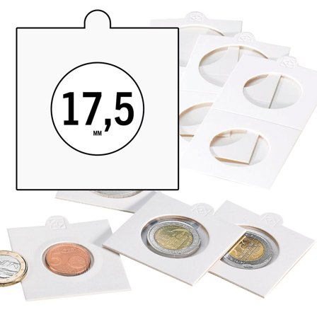 Leuchtturm MATRIX hvide mynthållare til mønt Ø 17,5 mm - 100 stk.