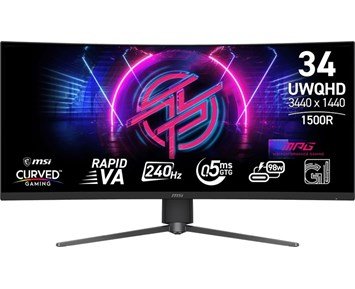 MSI 34tum 346CQRF X24 - Välvd 34tum UWQHD-gamingskärm med levande färger & 240 Hz