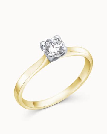 Diamantring Carmen 18K Gult Gull Naturlig Diamant 0.30 Carat - Forlovelsesringer & Gifteringer hos Vanbruun