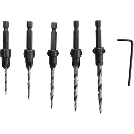 Borrskruvar 11 delar 4, 6, 8, 10, 12 1/4 tum stålkonborrskruvset, sexkantsnyckel