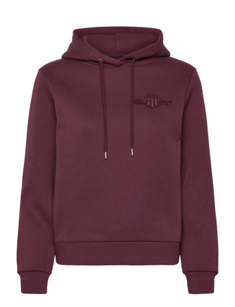 Reg Tonal Shield Hoodie Burgundy GANT