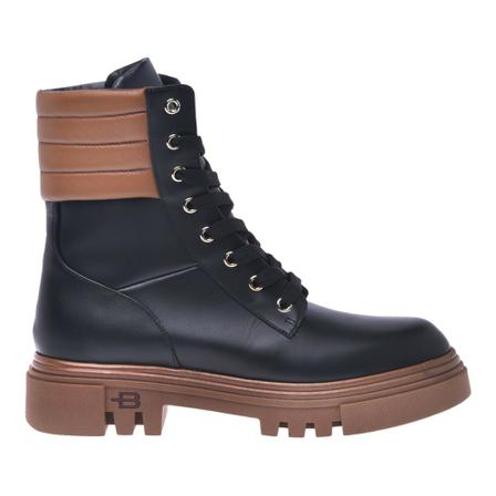 Baldinini Combat Støvler in black calfskin Sort, Dame, Størrelse: 37 1/2 EU