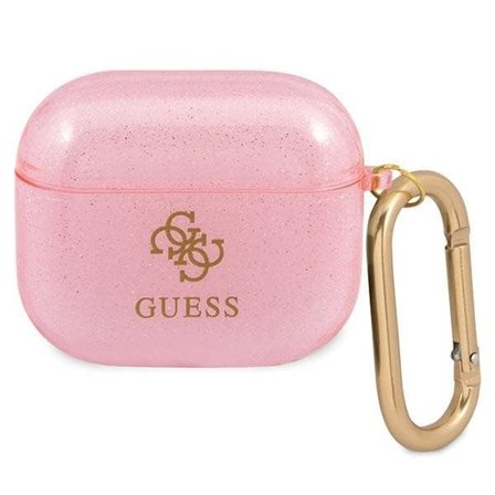 Guess GUA3UCG4GP AirPods 3-deksel rosa/rosa Glitter Collection